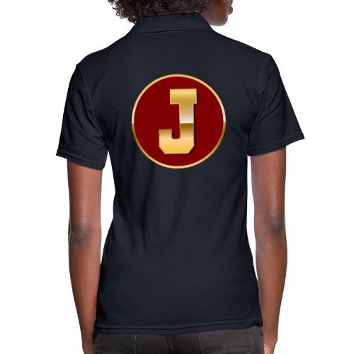 Letter J – Capital Varsity Alphabet Monogram - Women's Pique Polo Shirt