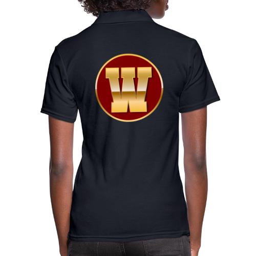Letter W – Capital Varsity Alphabet Monogram - Women's Pique Polo Shirt
