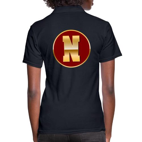Letter N – Capital Varsity Alphabet Monogram - Women's Pique Polo Shirt