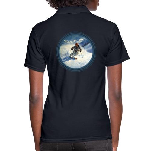 Skiing Power Moves - Women's Pique Polo Shirt