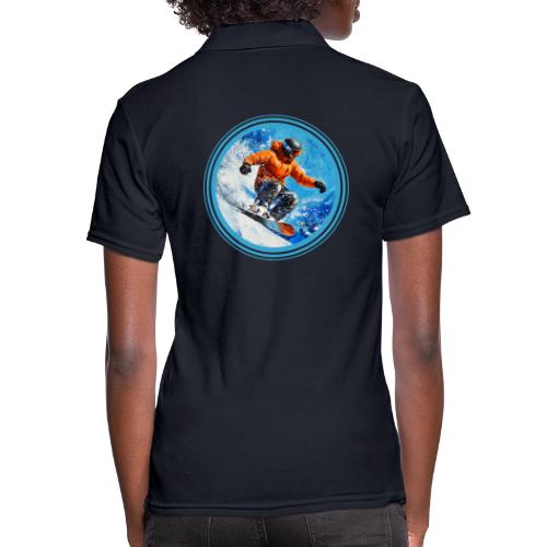 Snowboarding Motion - Women's Pique Polo Shirt
