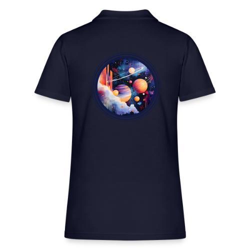Floating Planetscape - Women's Pique Polo Shirt