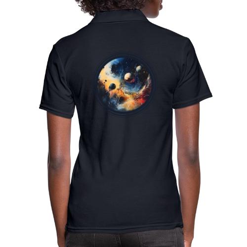Chaotic Color Planets - Women's Pique Polo Shirt