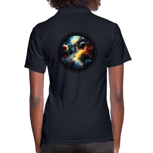 Painted Cosmos of Planets - Women's Pique Polo Shirt