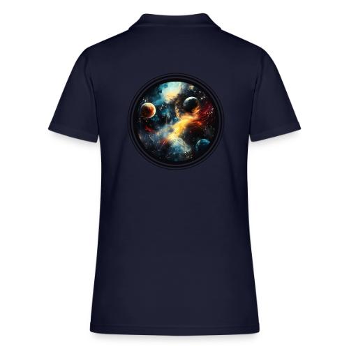 Painted Cosmos of Planets - Women's Pique Polo Shirt