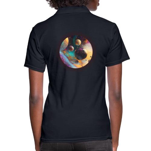 Planets in the Abstract - Women's Pique Polo Shirt