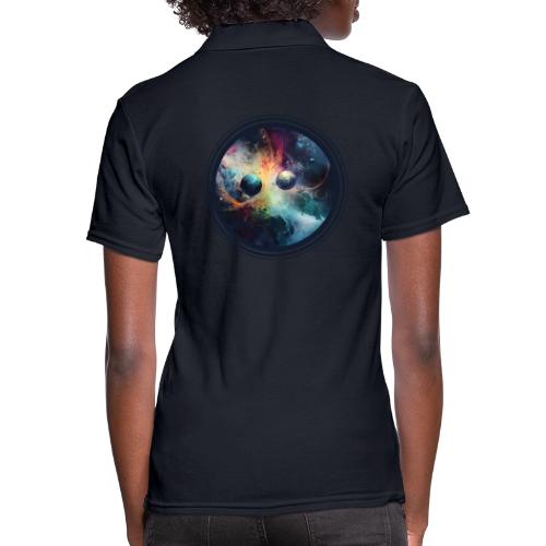 Chaotic Color Planets - Women's Pique Polo Shirt