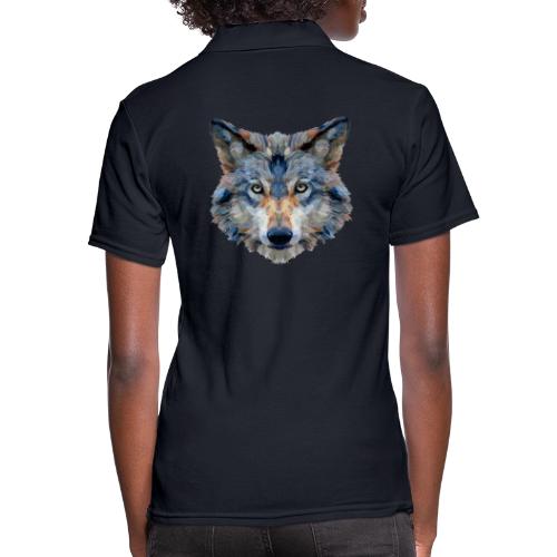 Wolf: Chromatic Wild Gaze - Women's Pique Polo Shirt