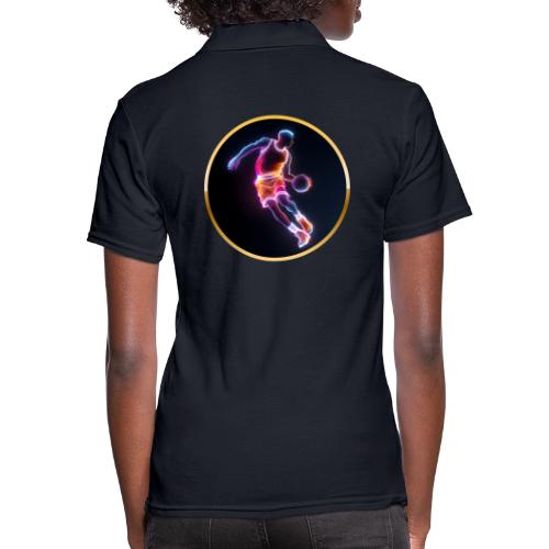 Neon Basketball Player - Women's Pique Polo Shirt