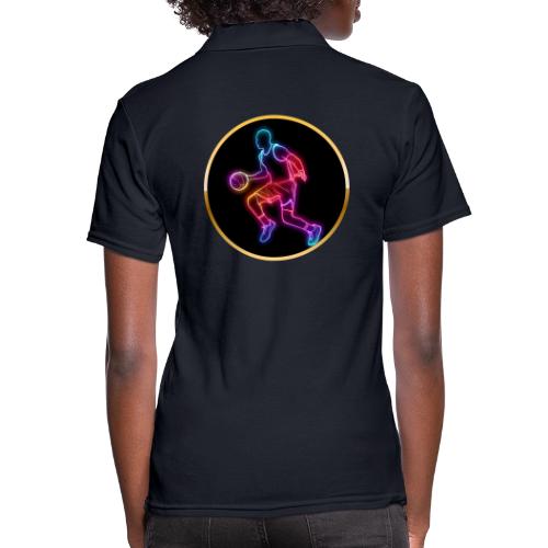 Basketball: Neon Dribble Pulse - Women's Pique Polo Shirt
