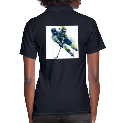 Hockey: Frozen Motion - Women's Pique Polo Shirt