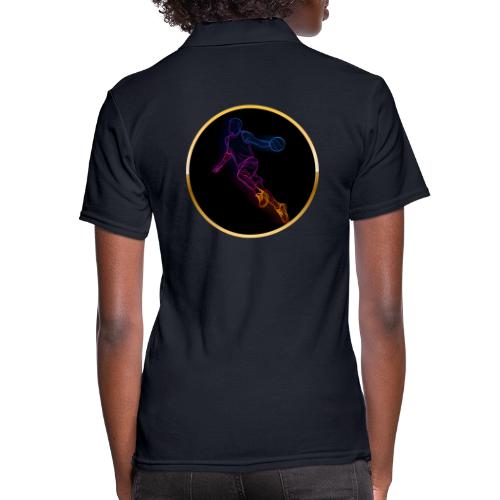 Basketball: Neon Jump Shot - Women's Pique Polo Shirt