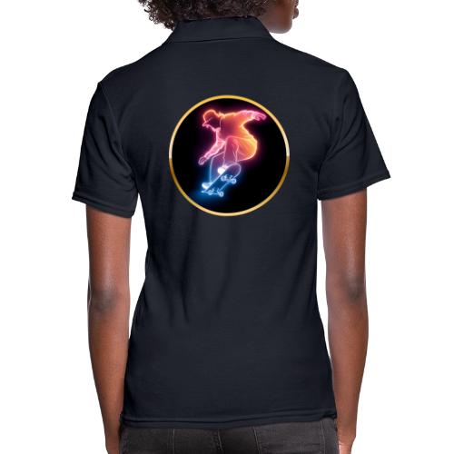 Skateboarding: Golden Trick Rider - Women's Pique Polo Shirt