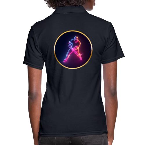 Hockey: Neon Ice Strike - Women's Pique Polo Shirt