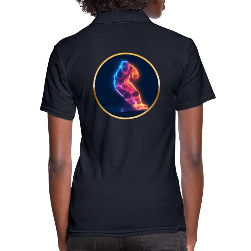 Hockey: Neon Hockey Sketch - Women's Pique Polo Shirt