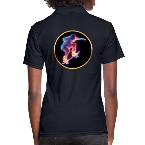 Skateboarding: Neon Skate Orbit - Women's Pique Polo Shirt