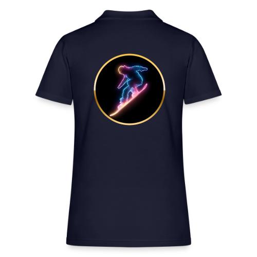Snowboarding: Neon Snow Drift - Women's Pique Polo Shirt