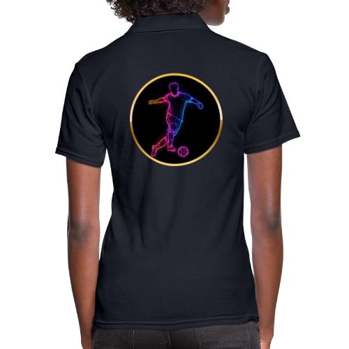 Neon Soccer Flow - Women's Pique Polo Shirt