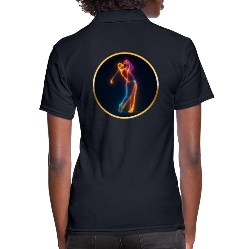 Neon Golf Motion - Women's Pique Polo Shirt
