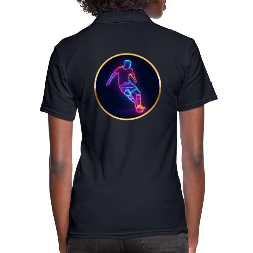 Soccer: Neon Golden Goal - Women's Pique Polo Shirt