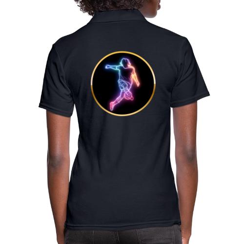 Soccer: Neon Goal Fusion - Women's Pique Polo Shirt