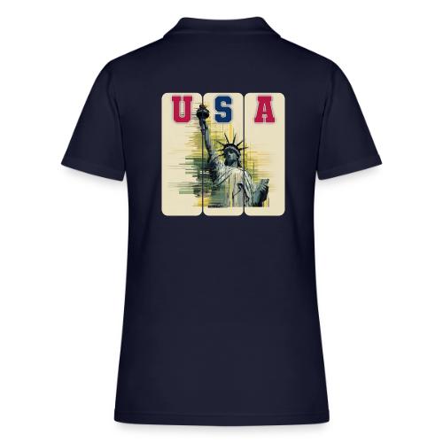 Art illustration of the Statue of Liberty - Women's Pique Polo Shirt