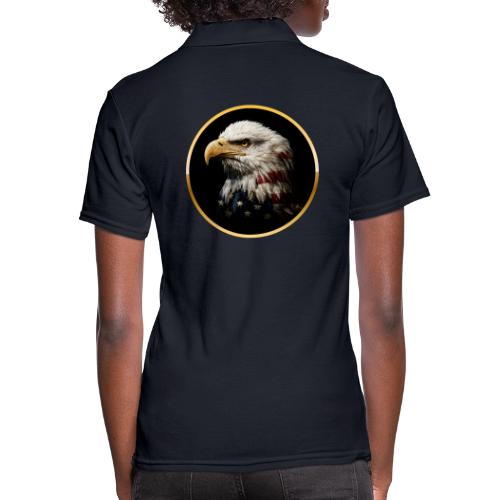 America: Golden Freedom Crest - Women's Pique Polo Shirt