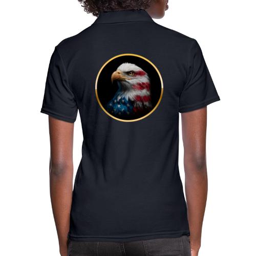 USA: Liberty Emblem - Women's Pique Polo Shirt