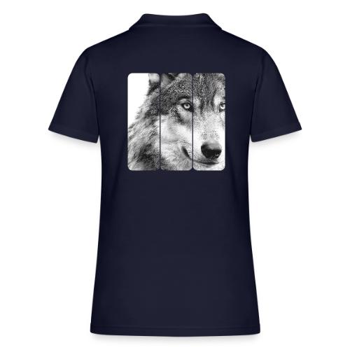 Wolf Face Triptych: Silent Alpha - Women's Pique Polo Shirt