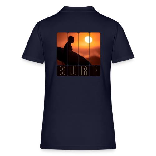 Surfing: Sunset Surf Panels - Women's Pique Polo Shirt