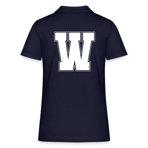 White Letter W – Varsity Alphabet Monogram - Women's Pique Polo Shirt