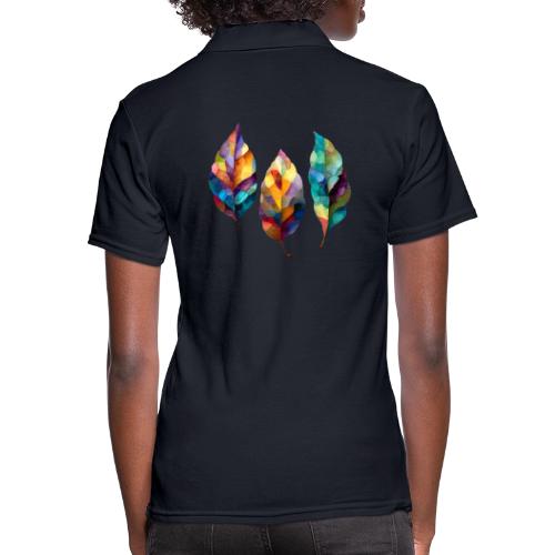 Art: Colorful Leaf Harmony - Women's Pique Polo Shirt