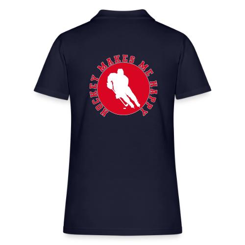 Hockey Makes Me Happy – Ice Hockey Fan Emblem - Women's Pique Polo Shirt