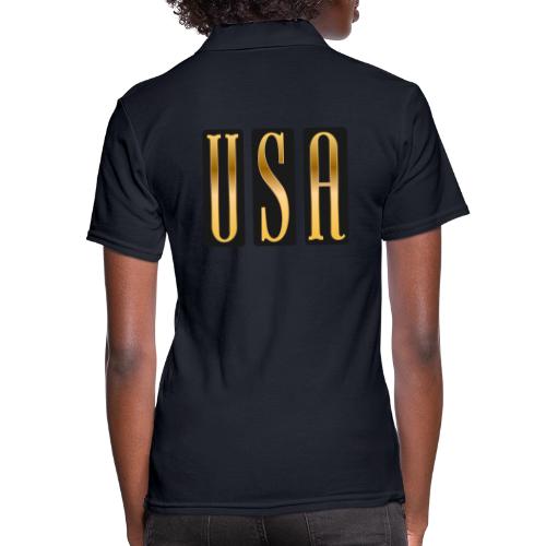 USA Gold Monolith - Women's Pique Polo Shirt
