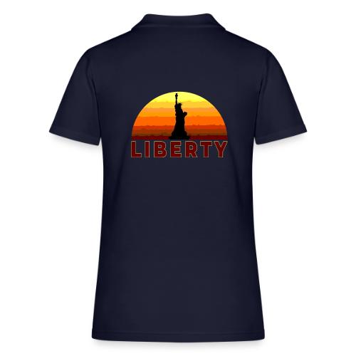 USA: Sunset Liberty Bold - Women's Pique Polo Shirt