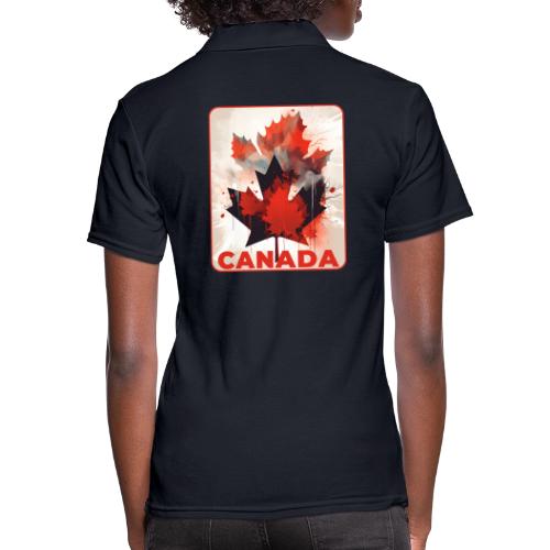 Canada Inked Leaf - Women's Pique Polo Shirt