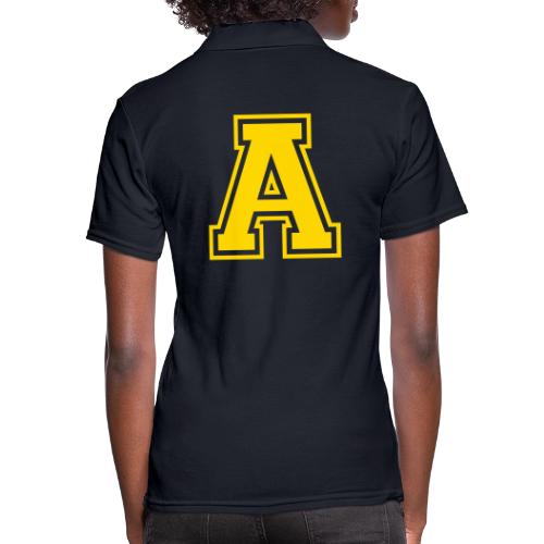 Letter A – Capital Athletic Alphabet Monogram - Women's Pique Polo Shirt