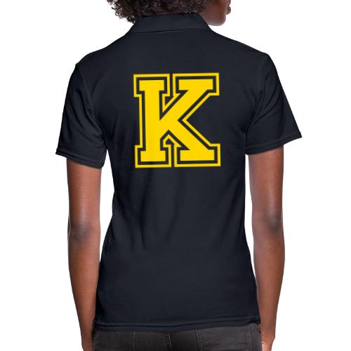 Letter k – Capital Athletic Alphabet Monogram - Women's Pique Polo Shirt