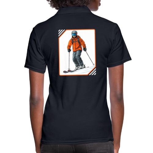 Skiing Thrill Ride - Women's Pique Polo Shirt