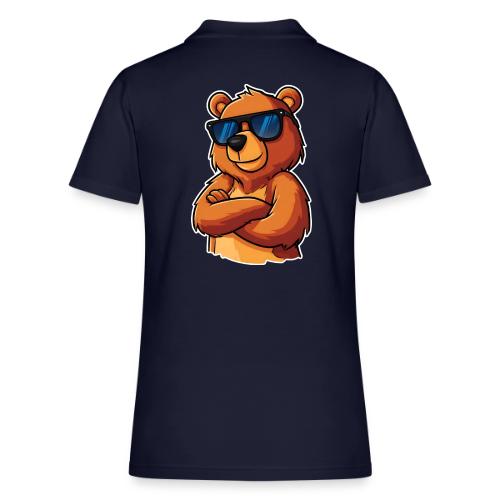 Cool Bear Sunglasses Cartoon Design - Women's Pique Polo Shirt