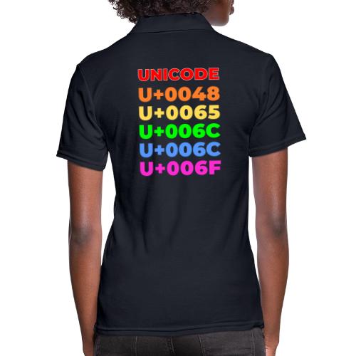 Hello, in unicode - Women's Pique Polo Shirt