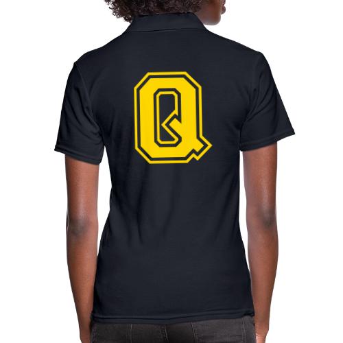 Letter Q – Capital Athletic Alphabet Monogram - Women's Pique Polo Shirt