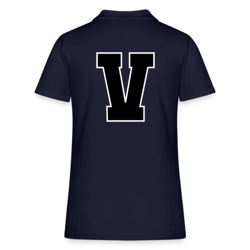 Varsity Letter V Athletic Alphabet Graphic - Women's Pique Polo Shirt