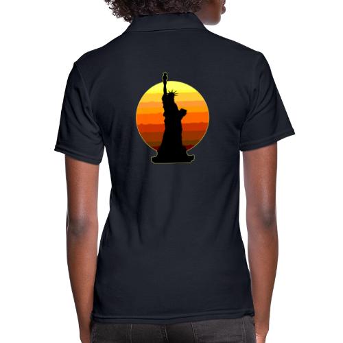 USA: Golden Horizon Liberty - Women's Pique Polo Shirt