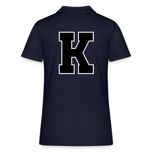 Varsity Letter K Collegiate Font Design - Women's Pique Polo Shirt