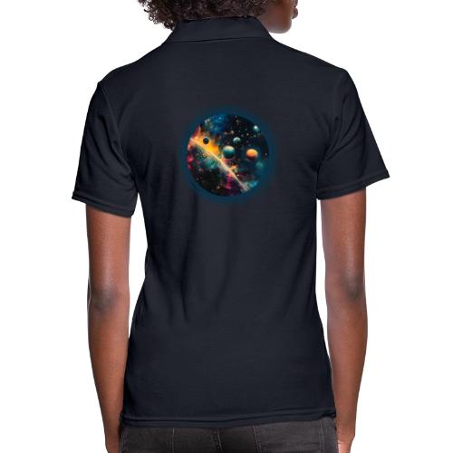 Painted Planetscape - Women's Pique Polo Shirt