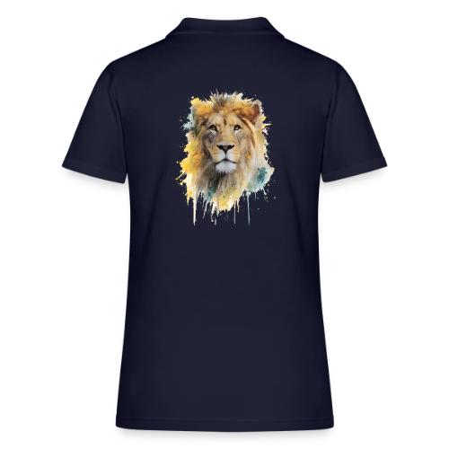 Watercolor Lion Portrait - Women's Pique Polo Shirt