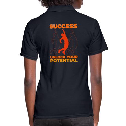 Unlock Success - Women's Pique Polo Shirt