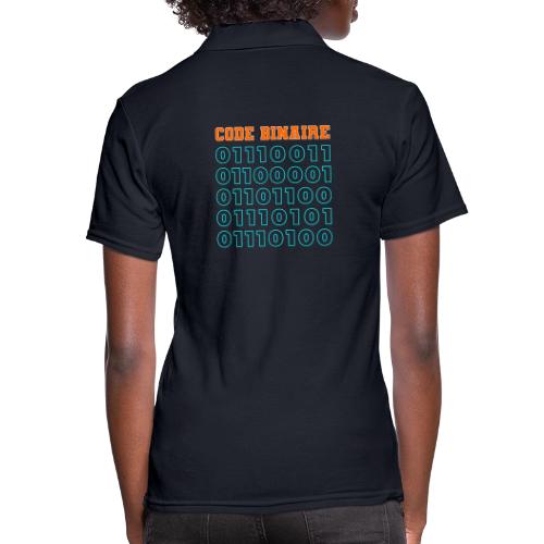Hi in binary code - Women's Pique Polo Shirt