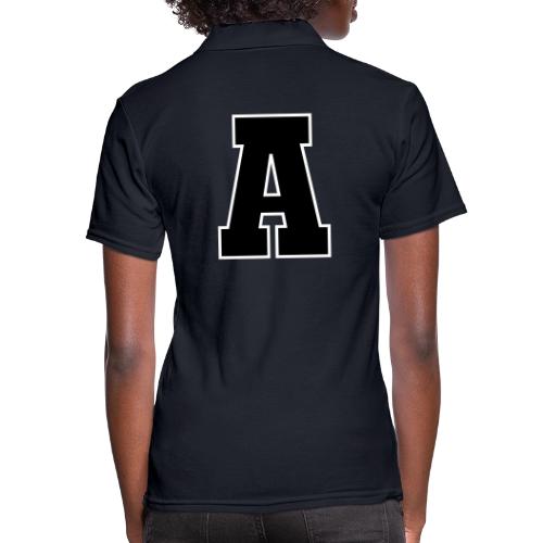 Varsity Letter A Athletic Monogram Design - Women's Pique Polo Shirt